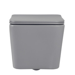 Унитаз подвесной Abber Rechteck безободковый серый с сиденьем дюропласт микролифт (AC1201MG) - фото 4