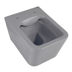 Унитаз подвесной Abber Rechteck безободковый серый с сиденьем дюропласт микролифт (AC1201MG) - фото 2