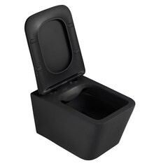 Унитаз подвесной Abber Rechteck безободковый черный с сиденьем дюропласт микролифт (AC1201MB) - фото 7