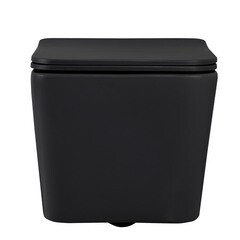 Унитаз подвесной Abber Rechteck безободковый черный с сиденьем дюропласт микролифт (AC1201MB) - фото 5