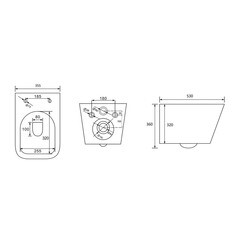 Унитаз подвесной Abber Rechteck безободковый с сиденьем дюропласт микролифт (AC1201MW) - фото 2