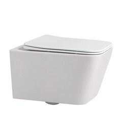 Изображение товара Унитаз подвесной Abber Rechteck безободковый с сиденьем дюропласт микролифт (AC1201MW)