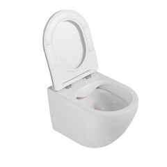 Унитаз подвесной Abber Bequem безободковый с сиденьем дюропласт микролифт (AC1100) - фото 7