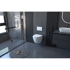 Унитаз подвесной Abber Bequem безободковый с сиденьем дюропласт микролифт (AC1100) - фото 4