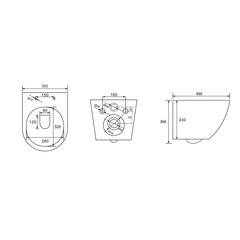 Унитаз подвесной Abber Bequem безободковый с сиденьем дюропласт микролифт (AC1100) - фото 2