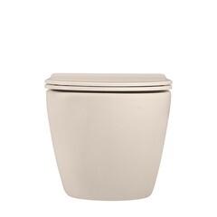 Унитаз подвесной Abber Bequem безободковый бежевый с сиденьем дюропласт микролифт (AC1101MBE) - фото 9