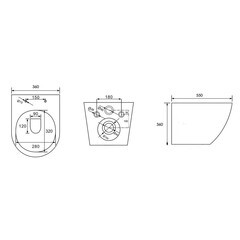 Унитаз подвесной Abber Bequem безободковый серый с сиденьем дюропласт микролифт (AC1103MG) - фото 6