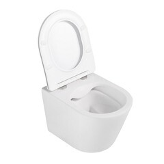 Унитаз подвесной Abber Bequem безободковый с сиденьем дюропласт микролифт (AC1102MW) - фото 7