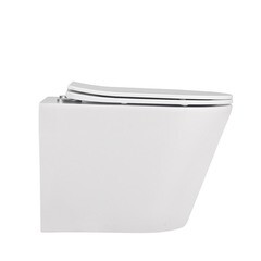 Унитаз подвесной Abber Bequem безободковый с сиденьем дюропласт микролифт (AC1102MW) - фото 4