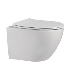 Изображение товара Унитаз подвесной Abber Bequem безободковый с сиденьем дюропласт микролифт (AC1100MW)