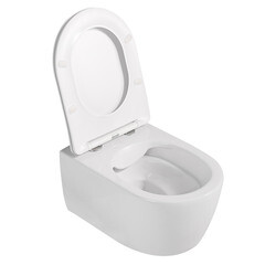 Унитаз подвесной Abber Bequem безободковый с сиденьем дюропласт микролифт (AC1104) - фото 4