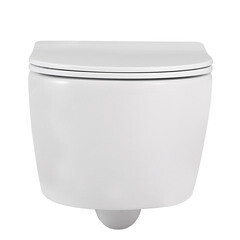 Унитаз подвесной Abber Bequem безободковый с сиденьем дюропласт микролифт (AC1104) - фото 3