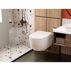 Унитаз подвесной Abber Bequem безободковый с сиденьем дюропласт микролифт (AC1104) - фото 2