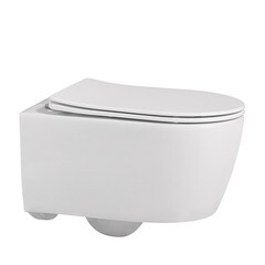 Унитаз подвесной Abber Bequem безободковый с сиденьем дюропласт микролифт (AC1104) - фото 1