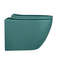 Унитаз подвесной Abber Bequem безободковый зеленый с сиденьем дюропласт микролифт (AC1101MBG) - фото 7