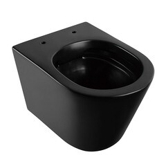 Унитаз подвесной Abber Bequem безободковый черный с сиденьем дюропласт микролифт (AC1102MB) - фото 3