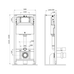 Инсталляция AM.PM Pro для подвесного унитаза пневматическая без кнопки (I012704) - фото 2