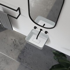 Раковина Abber Stein 50 см подвесная белая матовая (AS2626) - фото 4