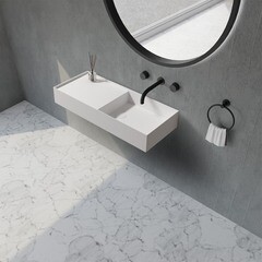 Раковина Abber Stein 80 см подвесная белая матовая (AS2648) - фото 5