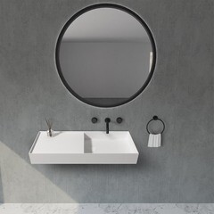 Раковина Abber Stein 80 см подвесная белая матовая (AS2648) - фото 4