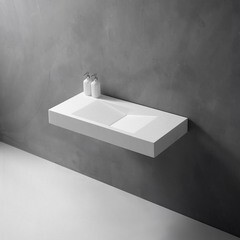 Раковина Abber Stein 100 см подвесная белая матовая (AS2641) - фото 4