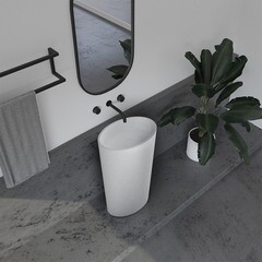 Раковина Abber Stein 500 мм напольная белая матовая (AS2504-H) - фото 4