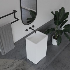 Раковина Abber Stein 500 мм напольная белая матовая (AS2503-H) - фото 4