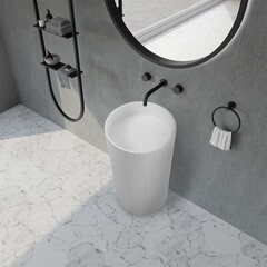 Раковина Abber Stein 500 мм напольная белая матовая (AS2501-H) - фото 4