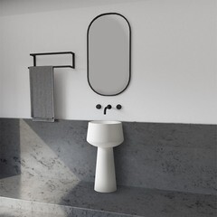 Раковина Abber Stein 500 мм напольная белая матовая (AS2508) - фото 4