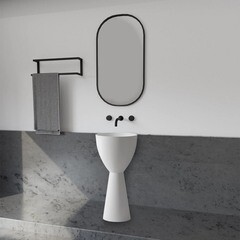 Раковина Abber Stein 450 мм напольная белая матовая (AS2507) - фото 4