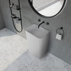 Раковина Abber Stein 500 мм напольная белая матовая (AS2505-H) - фото 4