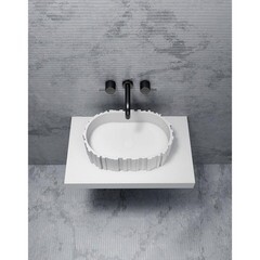 Раковина Abber Stein 56 см накладная белая матовая (AS2655) - фото 5