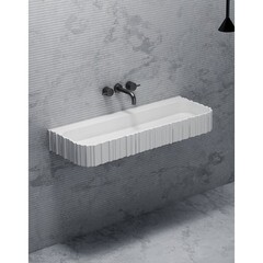 Раковина Abber Stein 100 см подвесная белая матовая (AS2652-1.0) - фото 5