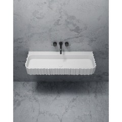 Раковина Abber Stein 100 см подвесная белая матовая (AS2652-1.0) - фото 4