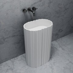 Раковина Abber Stein 580 мм напольная белая матовая (AS2551-H) - фото 5