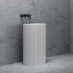 Раковина Abber Stein 580 мм напольная белая матовая (AS2551-H) - фото 4