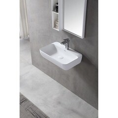 Раковина Abber Stein 60 см подвесная белая матовая (AS2654) - фото 4