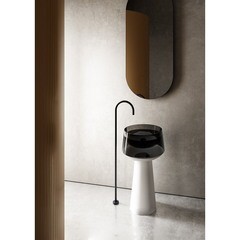 Раковина Abber Kristall 500 мм напольная белая/черная (AT2706White-Onyx) - фото 5