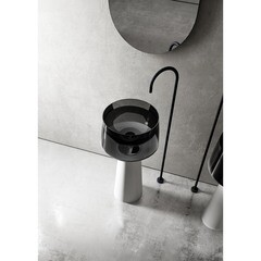 Раковина Abber Kristall 500 мм напольная белая/черная (AT2706White-Onyx) - фото 4