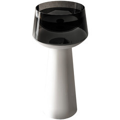 Изображение товара Раковина Abber Kristall 500 мм напольная белая/черная (AT2706White-Onyx)