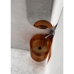 Раковина Abber Kristall 42 см угловая подвесная коричневая (AT2705Opal) - фото 4