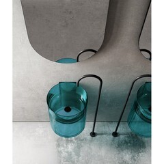 Раковина Abber Kristall 42 см подвесная бирюзовая (AT2704Aquamarin) - фото 5