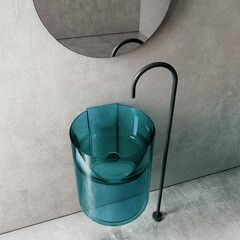 Раковина Abber Kristall 42 см подвесная бирюзовая (AT2704Aquamarin) - фото 4