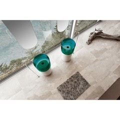 Раковина Abber Kristall 450 мм напольная белая/бирюзовая (AT2701White-Aquamarin-H) - фото 4