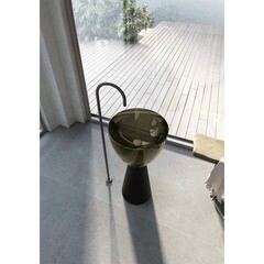 Раковина Abber Kristall 450 мм напольная черная/оливковая (AT2703Black-Vesuvian) - фото 4