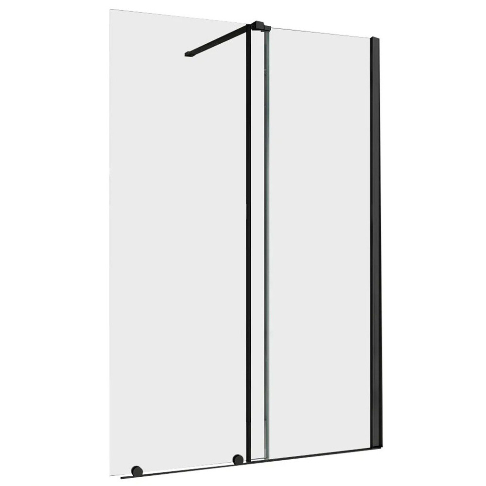 Изображение товара Душевая перегородка Abber Komfort 100х200 см раздвижная стекло 8 мм черная