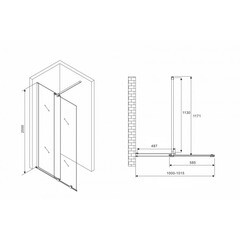 Душевая перегородка Abber Komfort черная 100х200 см стекло прозрачное 8 мм (AG09100B) - фото 2