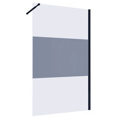 Изображение товара Душевая перегородка Abber Immer Offen черная 100х200 см стекло матовое 6 мм (AG69100BT)