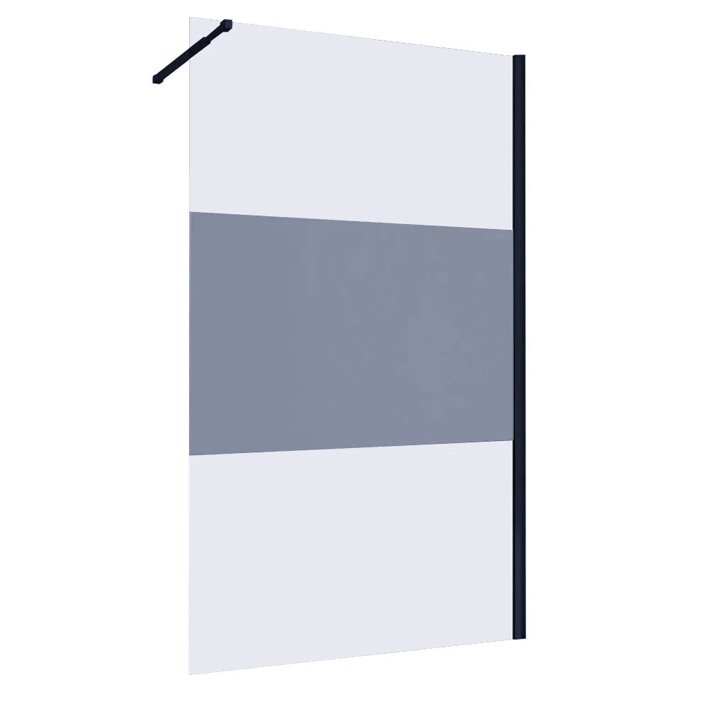 Изображение товара Душевая перегородка Abber Immer Offen 100х200 см черная стекло 6 мм