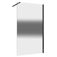Душевая перегородка Abber Immer Offen черная 100х200 см стекло матовое 6 мм (AG69103BS) - фото 1